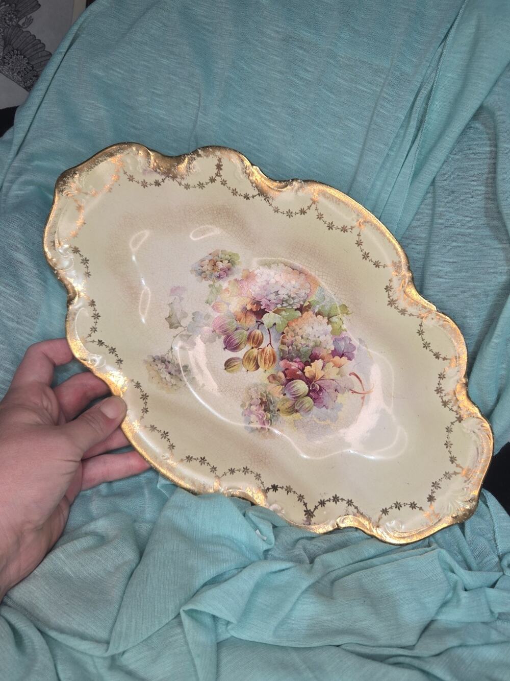 Antique Globe Pottery Co Relish Dish East Liverpool Ohio Victorian Ironstone